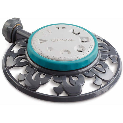 Gilmour Metal Ring Base 8-Pattern Turret Sprinkler 1225 sq ft