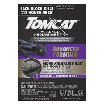 Tomcat Advanced Formula Bait Station and Bait Blocks For Mice 2 oz