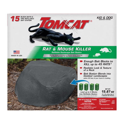 Tomcat Rockscape Bait Station and Bait Blocks For Mice and Rats