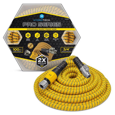 Hydrotech 3/4 in. D X 100 ft. L Heavy Duty Professional Grade Expandable Flexible Garden Hose