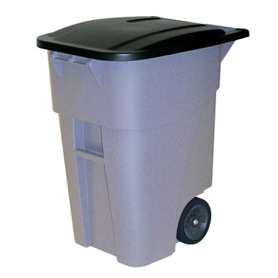 Rubbermaid Brute 50 gal Gray Plastic Wheeled Garbage Can Lid Included