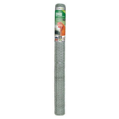 Garden Craft 48 in. H X 50 ft. L Galvanized Steel Poultry Netting 1 in.