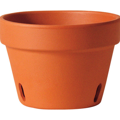 Deroma 5.8 in. H X 8.3 in. W X 8.3 in. D X 8.3 in. D Clay Orchid Pot Terracotta