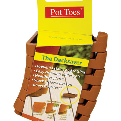Pot Toes The Decksaver 1 in. H X 2 in. W X 3 in. D Plastic Planter Feet Terracotta