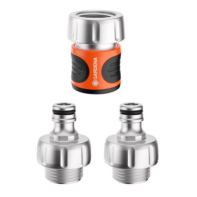 Gardena 5/8 & 1/2 in. Nylon/ABS Threaded Male Quick Connector Hose Set