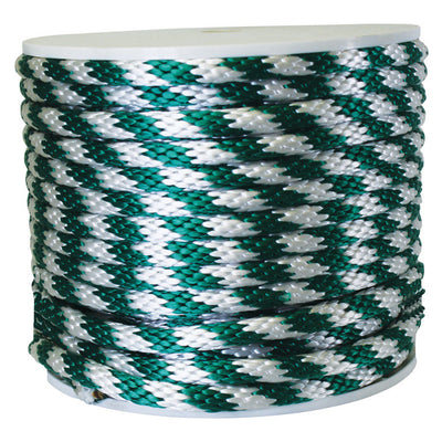 Koch Industries 5/8 in. D X 140 ft. L Green/White Solid Braided Poly Derby Rope