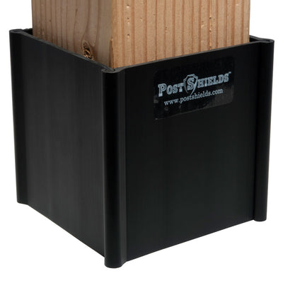 Post Shields Inc. 4 in. H X 4 in. W X 4 in. L Plastic Black Fence Post Protection