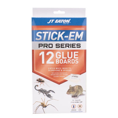 JT Eaton Stick-Em Pro Series Small Glue Board Trap For Insects/Mice/Spiders 12 pk