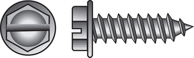 HILLMAN No. 10 Ga. X 2 in. L Slotted Hex Washer Head Sheet Metal Screws