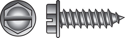 HILLMAN No. 14 Ga. X 1 in. L Slotted Hex Washer Head Sheet Metal Screws 100 pk