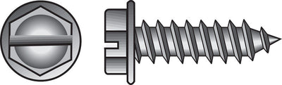 HILLMAN No. 10 Ga. X 1-1/2 in. L Slotted Hex Washer Head Sheet Metal Screws 100 pk