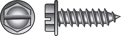 HILLMAN No. 12 Ga. X 2-1/2 in. L Slotted Hex Washer Head Sheet Metal Screws 100 pk