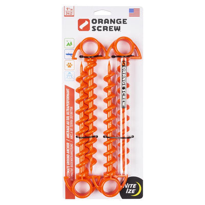 Orange Screw Small Ground Anchor 4 pk
