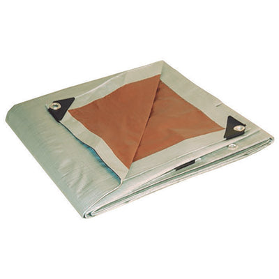 Foremost Dry Top 20 ft. W X 30 ft. L Heavy Duty Polyethylene Reversible Tarp Brown/Silver