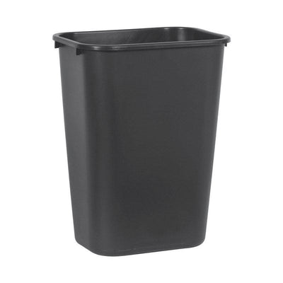 Rubbermaid Deskside 10.25 gal Black Resin Rectangle Trash Can