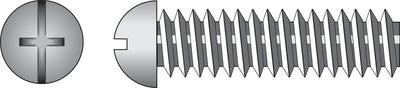 HILLMAN No. 6-32 Ga. X 3 in. L Combination Round Head Zinc-Plated Steel Machine Screws 100 pk