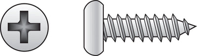HILLMAN No. 8 Ga. X 1-3/4 in. L Phillips Pan Head Sheet Metal Screws 100 pk