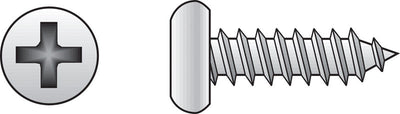 HILLMAN No. 14 Ga. X 2-1/2 in. L Phillips Pan Head Sheet Metal Screws 100 pk