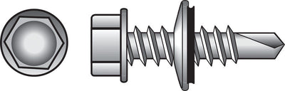 HILLMAN No. 12 Ga. X 3/4 in. L Hex Hex Washer Head Self-Drilling Screws 100 pk