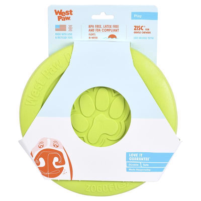 West Paw Zogoflex Green Plastic Zisc Disc Pet Toy Large
