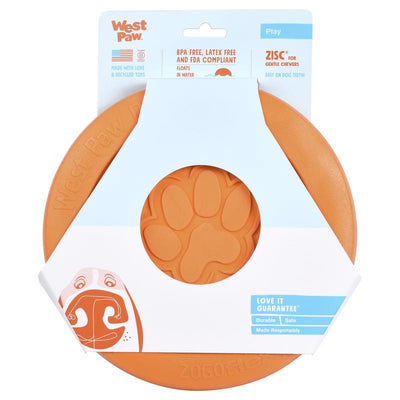 West Paw Zogoflex Orange Plastic Zisc Disc Pet Toy Large