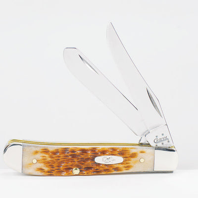 Case Mini Trapper Amber Stainless Steel 4-5 in. Pocket Knife