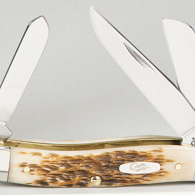 Case Stockman Med Amber Stainless Steel 4-5 in. Pocket Knife