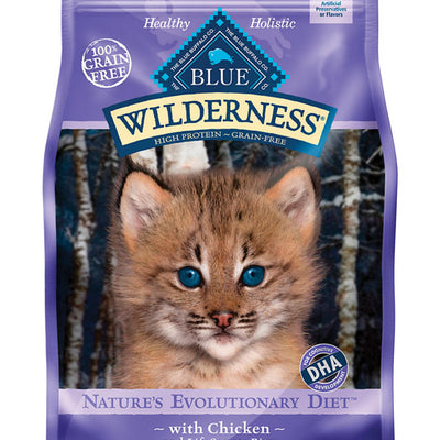 Blue Buffalo Wilderness Kitten Chicken Dry Cat Food Grain Free 5 lb