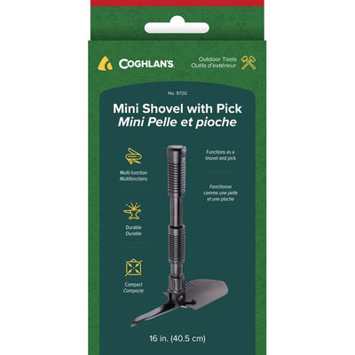 Coghlan's Black Shovel/Pick 7.625 in. H X 3.875 in. W X 16 in. L