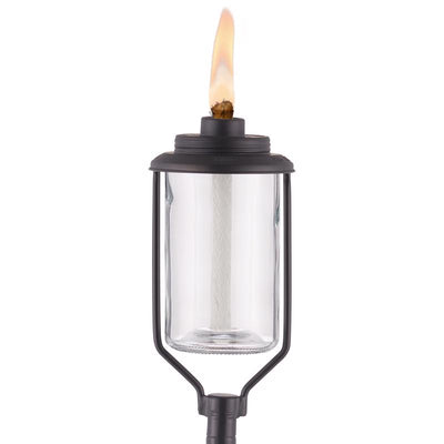 TIKI Convertible Black/Clear Glass/Metal 65 in. Tiki Outdoor Torch