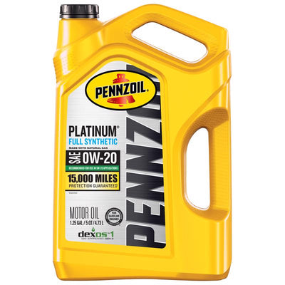 Pennzoil Platinum 0W-20 Gasoline Synthetic Motor Oil 5 qt