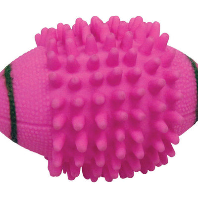 Boss Pet Digger's Pink Vinyl Spiked Football Squeaky Dog Toy Medium