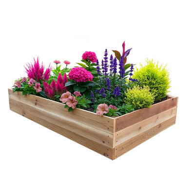 Real Wood Products 10.5 in. H X 72 in. W X 36 in. D Cedar Western Raised Garden Bed Natural