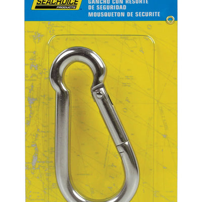 Seachoice Stainless Steel 4 in. L X 3/8 in. W Safety Spring Hook