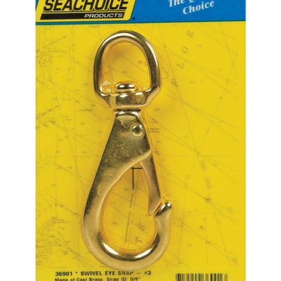 Seachoice Cast Brass Brass 4-1/2 in. L Swivel Eye Snap Hook