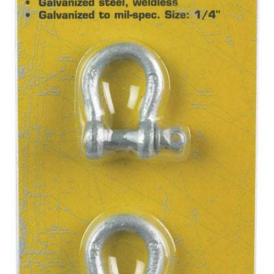 Seachoice Galvanized Steel 11.5 in. L X 1/4 in. W Shackle 2 pk