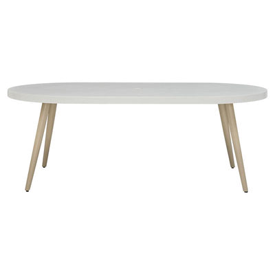 Signature Design by Ashley Seton Creek White Oval Stone Casual Dining Table