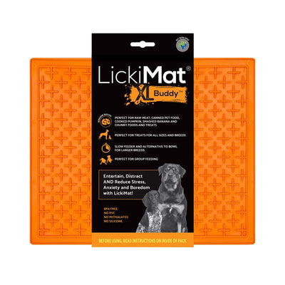 LickiMat Buddy Orange Rubber XL Slow Feeder For Dogs