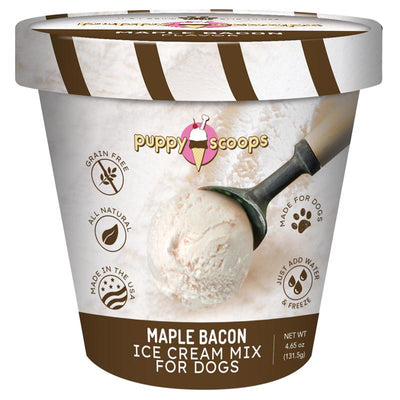 Puppy Scoops Ice Cream Mix Maple Bacon Grain Free Treats For Dogs 4.65 oz