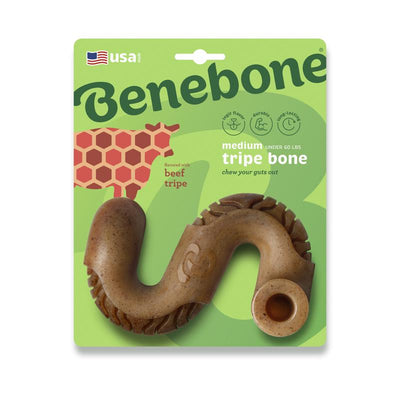Benebone Brown Tripe Bone Chew Dog Toy Medium