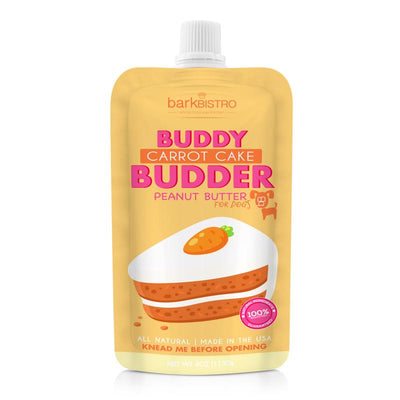 Bark Bistro Company Buddy Budder Carrot Cake Grain Free Peanut Butter For Dogs 4 oz 3 in.