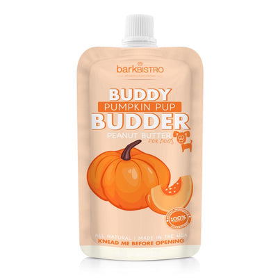 Bark Bistro Company Buddy Budder Pumpkin Pup Grain Free Peanut Butter For Dogs 4 oz 3 in.