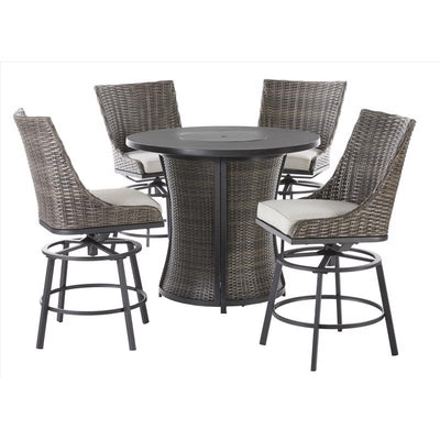 Living Accents Sterling 5 pc Black Steel High Dining Fire Pit Set