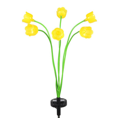 Exhart Yellow Metal/Plastic 27 in. H Flower Spray Solar Garden Stake
