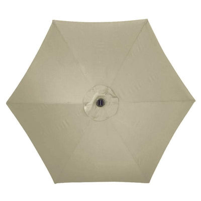 Living Accents Solar LED 9 ft. Tiltable Taupe Market Umbrella