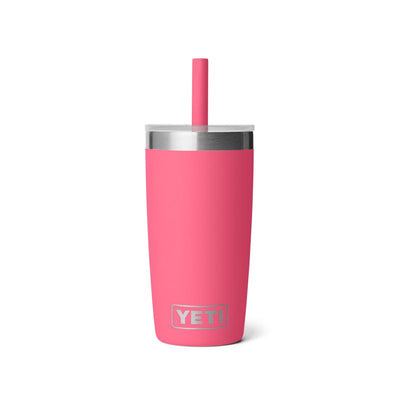 YETI Rambler Jr 10 oz Tropical Pink BPA Free Kids Cups with Silicone Straw