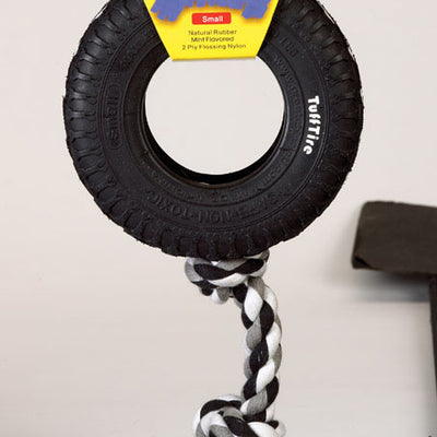Boss Pet TuffTire Black Rubber Rope/Rubber Dog Tug Toy Large