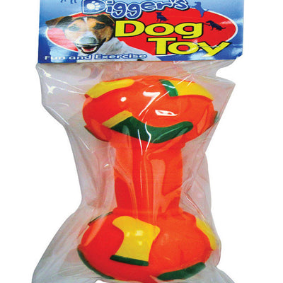 Boss Pet Digger's Multicolored Vinyl Dumbell Chew Dog Toy Large