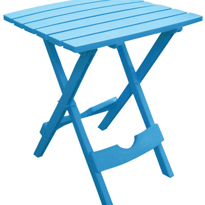 Adams Quik-Fold Pool Blue Rectangular Resin Folding Side Table