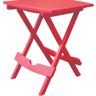 Adams Quik-Fold Cherry Red Rectangular Resin Folding Side Table